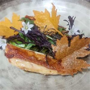 Slow-grown Rooster Breast, Vegetables and Roasted Nori Oil - Chef Recipe by Aaron Schembri.