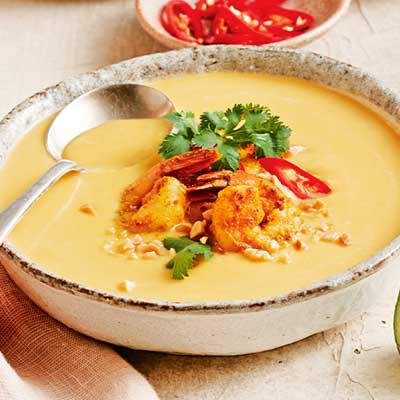 Thai Pumpkin Soup with Prawns